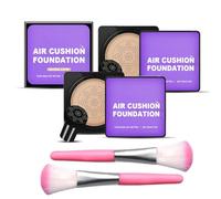 BB Crème Peau Radieuse et Sans Défaut Instantanée - BB Crème Premium et Fond de Teint CC Air Cushion avec Contrôle du Sébum Waterproof et Anti-Cernes Mat Hydratant (Natural Color,2 PCS)