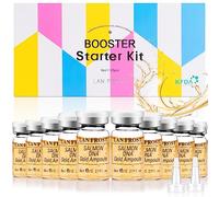BB Facial Glow Kit de démarrage avec sérum à l'acide hyaluronique Essence Kit de soins de la peau 8 ml 12 pièces, à utiliser avec un après-shampoing à micro-aiguilles (doré)