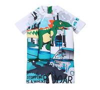 Bb Garon Tout-Petit Flotteur Maillot de Bain Une pice Flottant Manche Courte Flottabilit rglable Maillots VTements de Plage d't Rashguards Blanc + Vert 2-3 Ans