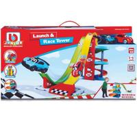 BB Junior 16-88604 - Set de jeu - Launch & Race Tower (incl. 2 voitures VW+Bugatti)