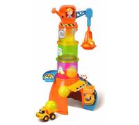 BB Junior 16-88605 - Set de jeu - Stacking Crane 5-in1 incl. Volvo Kipper (9cm)