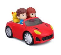 BB Junior - Véhicule Bébé - Mon Premier Cabriolet Télécommandée - Versions avec 2 Personnages et 2 Animaux - Couleur Rouge - Phares Lumineux - Infra Rouge - 95002