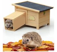 BB Loisir Abri Cabane Mangeoire Hérisson Refuge éxtérieur en Bois Massif Hibernation Hiver Hugo