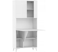 BB Loisir Armoire Placard Convertible en Bureau et Table Home Office 175x80x36cm « Meggie-Blanc Mat »