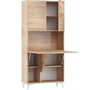 BB Loisir Armoire Placard Convertible en Bureau et Table Home Office 175x80x36cm « Meggie-Sonoma Chêne»