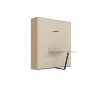 BB Loisir Lit Armoire 180x200cm avec Table Lit escamotable M3 Lit Mural Chene Kaiserberg