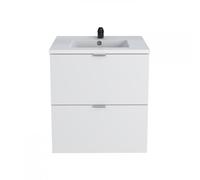 BB Loisir Meuble Vasque Salle de Bain avec Lavabo 60x46x64cm Blanc Mali 2 tiroirs