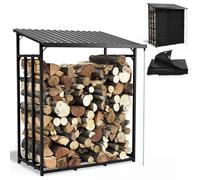 BB Loisir Range bûches abri a buche en métal 133x165x70cm étagère á bois support bois de chauffage