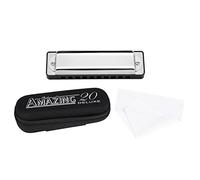 Bb Major 10 trous 20 tons Blues Harmonica Bronze Phosphoreux Qualité Professionnelle Durable Accordage Précis pour Musiciens Débutants Peigne en Résine en Acier Inoxydable Noir (Black)