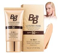 BB SPF50+ à l'Escargot Doré,Soin Teinté SPF50+ Escargot Doré,Hydratation Légère,Éclat Naturel,Matifie,Résiste à la Sueur,40g