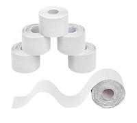 BB Sport Bande Kinésiologie Tape Blanc 6 Rouleaux 5m x 5cm Strap Sportif | Ruban élastique, imperméable, sans latex, coton, respirant, taping, genou, cheville, tendon, dos, épaule, poignet, coude