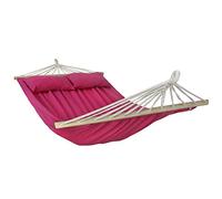BB Sport Hamac Double Suspendu Barre Deux Personnes Surface Couchage 240 x 150 cm Charge Max. 300 kg, Couleur:Mauve