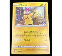 BB-Toy-Trades Carte de promo Pokémon Go Pikachu SWSH234 - Cadeau d'anniversaire - Carte unique Fullart Holo + Toploader