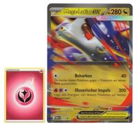 BB-Toy-Trades TCG PKM Carte promo XXL Black Star, Mega-Latias ex MEP011, image animée 3D, en allemand, Fullart Holo, géante, avec pochette BB-Toy-Trades (Mega Latias)