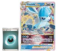 BB-Toy-Trades TCG PKM SWSH197 Carte promo XXL Black Star, Givrali VStar SWSH197, en allemand, avec pochette BB-Toy-Trades (Glaziola Vstar)