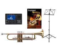 Bb Trompette Debutants Cloche Laiton Nickel Argent Laqué Étui Embouchure Pupitre