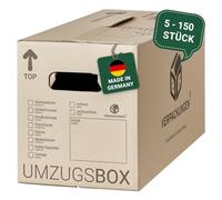 BB-Verpackungen 25 x Carton de déménagement Pro 600 x 328 x 340 mm (stable, cannelure double en papier recyclé, résistante aux charges jusqu'à 40 kg) - Sets entre 5 et 150 unités