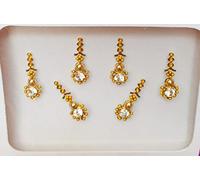 BB112 Argent Bindi Crystal Stone Bindi Tattoo autocollant de mariage Forehead Tikka Indian Fancy Party arabe face Gem Body Art