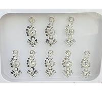 BB155 Argent Cristal Bindi Lumière pierres en or Bindi Tattoo autocollant de mariage Forehead Tikka Indian Fancy Party arabe face Gem Body Art