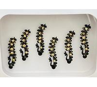 BB203 Noir Bindi Or Argent StonePearl perles Bindi Tattoo autocollant de mariage Forehead Tikka Indian Fancy Party arabe face Gem Body Art