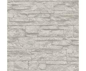 BB51154-Briques Et Plus Panneau Maçonnerie Argent Gris Galerie Papier Peint