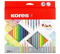 Kores Crayon couleur Kolores Style triangulaire étui 26 G