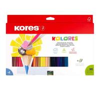 Kores Crayons de couleur Kolores triangulaires 3 mm avec taille-crayon – 36