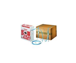 BBA Emballages - Kit de cerclage - 1 Feuillard PP Bleu 12 x 0,50 mm x 750 m / 250 Boucles / 1 carton dévidoir