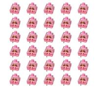 Bbajszx 10/30 / 50/100 pièces commutateurs de Clavier de linéarité boîtier Rose Presse Souple pour Clavier mécanique Accessoires de Frappe Lisse Rose Clear Switches