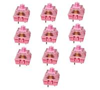 Bbajszx 10/30 / 50/100 pièces commutateurs de Clavier de linéarité boîtier Rose Presse Souple pour Clavier mécanique Accessoires de Frappe Lisse Rose Clear Switches