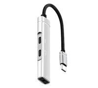Bbajszx Adaptateur 4 en 1 de Type C avec Prise pour écouteurs 3, 5 mm, Rapide 60 W et échange de données USB pour Tablette et téléphone série Adaptateur Casque de Type C
