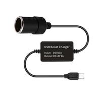 Bbajszx Adaptateur d ' Alimentation de Voiture Polyvalent 5V à 12V, processeur de périphérique de Voiture Portable, Texture PVC adaptée à Divers appareils électroniques, câble de Type C