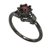 Bbajszx Bagues gothiques polyvalentes en forme de tête de mort en or rétro avec cristaux élégants en zircone pour des occasions spéciales, vêtements décontractés, cristaux d ' amour en forme de cœur