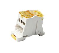 Bbajszx Bloc de bornes pour Rails Din 125A, boîte de répartition à Un étage, boîte de jonction 1 entrée à Plusieurs Sorties, connecteur de Fil électrique, Bloc de bornes pour Rails Din