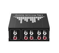 Bbajszx Boîtier de routage de Source analogique 4 canaux 1 Sortie ou Alimentation Unique 4 Voies, boîtier de Commande stéréo Manuel avec Utilisation Passive pour Les espaces d ' écoute