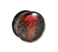 Bbajszx Bouchons d ' oreille en verre méduse artistique avec base noire et surbrillance multicolore, parfaits pour les amateurs de piercing, bijoux de corps présents