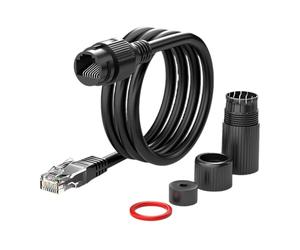 Bbajszx Câble de caméra RJ45 avec Couvercle extérieur en PVC, Ensemble de connecteurs filetés étanches pour des Voies de câblage d ' Appareil Propres