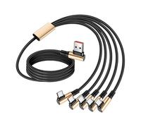 Bbajszx Câble USB C TangleFree 5 en 1 Chargeurs d ' appareils Multiples avec Nylon tressé et Sangles Magiques pour Un Rangement Facile Câble USB C de Rapide