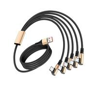 Bbajszx Câble USB C TangleFree 5 en 1 Chargeurs d ' appareils Multiples avec Nylon tressé et Sangles Magiques pour Un Rangement Facile Câble USB C de Rapide