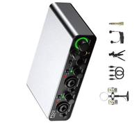 Bbajszx Carte Son USB Portable avec entrées XLR pour Microphones Instruments 24 Bits 192 kHz Plug and Play Carte Son USB Facile à Utiliser pour Chanter en Direct