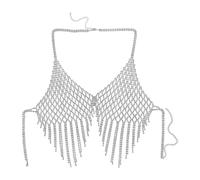 Bbajszx Chaîne de corps à franges élégante, bijoux de corps géométriques tendance, texture de, parfait pour les spectacles sur scène et les défilés de mode, bijoux de soirée respirants