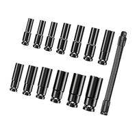 Bbajszx ouille complète de 14 pièces comprenant 13 douilles métriques et une tige flexible de 250 mm pour un accès facile dans les espaces confinés Pack d ' accessoires de technicien intégré