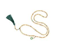 Bbajszx Collier de perles rondes en bois et verre, pompons fluides, Design léger pour des tenues décontractées élégantes, empilable