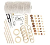 Bbajszx Le pack de démarrage de culture populaire comprend 227 composants en bois pour la décoration de la maison, paquet de tissu à tricoter