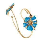 Bbajszx Manchette réglable Florale Artistique avec Art d ' Huile d ' Immersion pour la Mode Festive et l ' élégance Quotidienne Bijoux en Alliage conviviaux