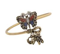 Bbajszx Nouveau en laiton de Styles chinois avec papillon coloré pour un Look de mode à la mode manchette en laiton permanente