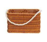 Bbajszx Poignée ergonomique conçoit une boîte de rangement décorée de perles pour les fils de magazines et une décoration en pierre de à main flexible