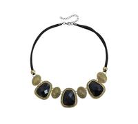 Bbajszx Styles Bijoux noirs Collier de déclaration Chaîne de pull Accessoire de déclaration avec cordon de velours confortable Bijoux en alliage et résine