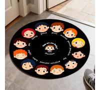 BBASILIYSD Feeling Tapis de tableau de roues pour salle de classe, tapis éducatif personnalisé en santé mentale pour salle de classe, tapis de régulation émotionnelle, tapis ABC Feelings pour
