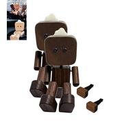 BBASILIYSD Figurine d'homme en bois qui secoue les pieds, décoration de tableau de bord de voiture portable faite à la main, décoration de bureau créative en bois pour voyage, trajets et maison